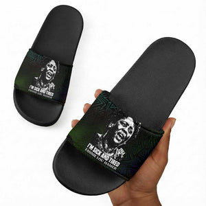 Fannie Lou Hamer Slide Sandals Im Sick and Tired Quote Design Bold Portrait and Civil Rights Movement Tribute - African Pride