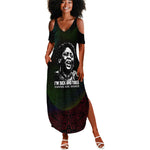 Fannie Lou Hamer Summer Maxi Dress Im Sick and Tired Quote Design Bold Portrait and Civil Rights Movement Tribute - African Pride