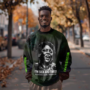 Fannie Lou Hamer Sweatshirt Im Sick and Tired Quote Design Bold Portrait and Civil Rights Movement Tribute - African Pride