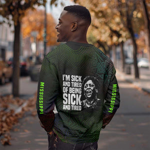 Fannie Lou Hamer Sweatshirt Im Sick and Tired Quote Design Bold Portrait and Civil Rights Movement Tribute - African Pride