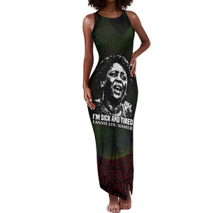 Fannie Lou Hamer Tank Maxi Dress Im Sick and Tired Quote Design Bold Portrait and Civil Rights Movement Tribute - African Pride