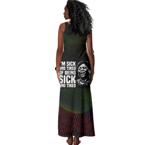 Fannie Lou Hamer Tank Maxi Dress Im Sick and Tired Quote Design Bold Portrait and Civil Rights Movement Tribute - African Pride