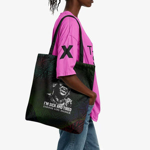 Fannie Lou Hamer Tote Bag Im Sick and Tired Quote Design Bold Portrait and Civil Rights Movement Tribute - African Pride