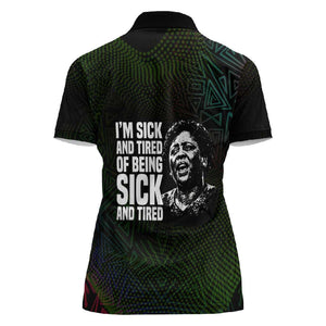 Fannie Lou Hamer Women Polo Shirt Im Sick and Tired Quote Design Bold Portrait and Civil Rights Movement Tribute - African Pride