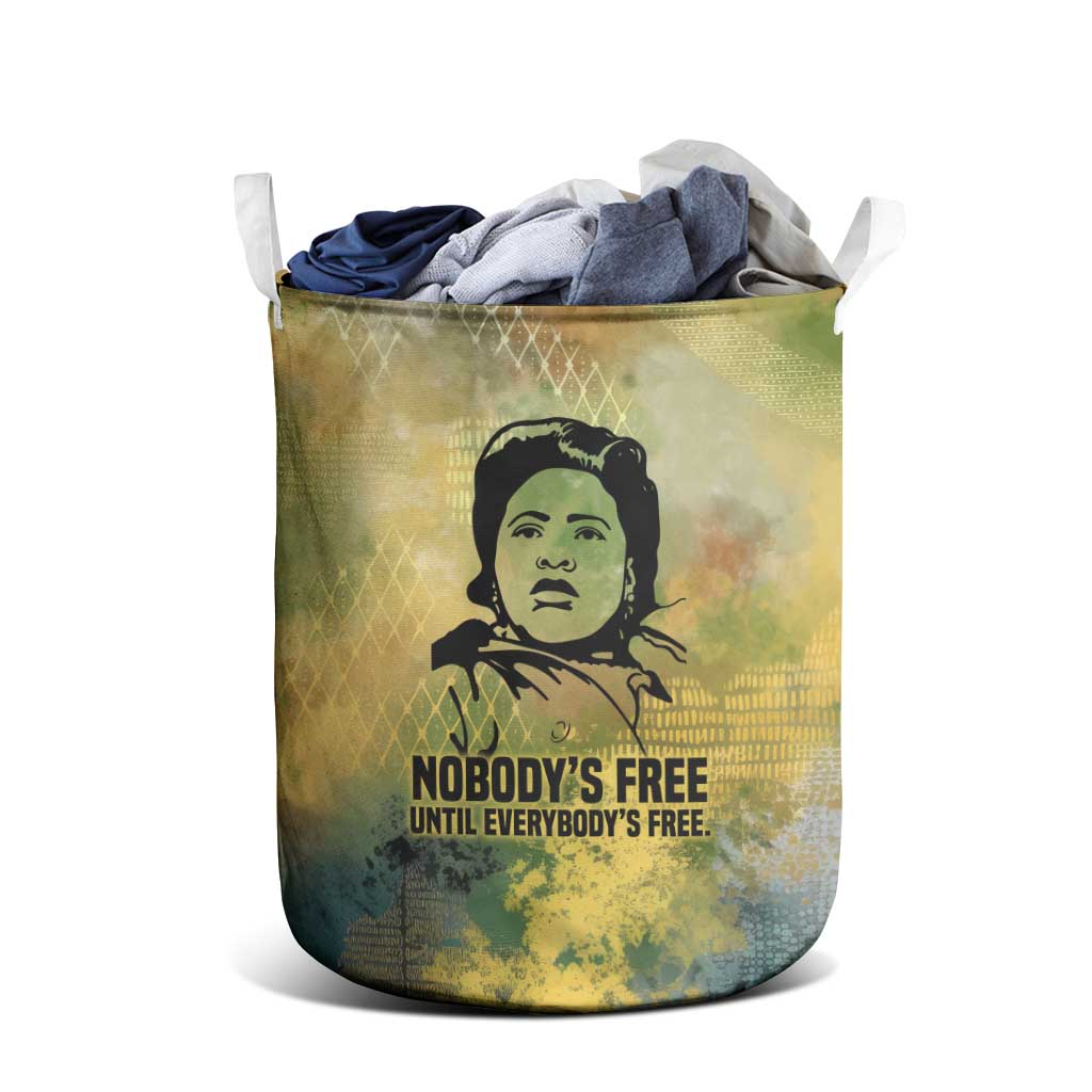 Fannie Lou Hamer Laundry Basket Unbossable Quote Design Protest Silhouettes and Voting Rights Tribute - African Pride