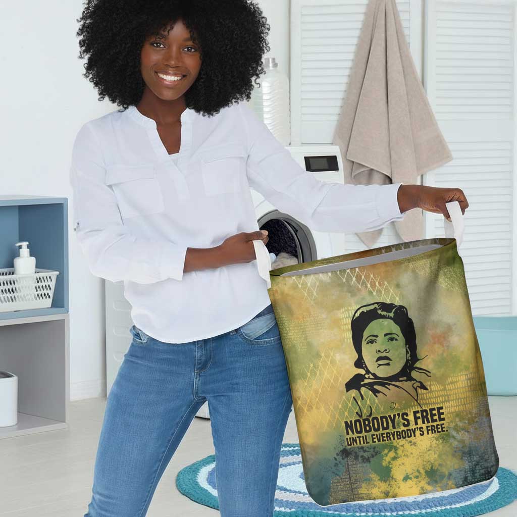 Fannie Lou Hamer Laundry Basket Unbossable Quote Design Protest Silhouettes and Voting Rights Tribute - African Pride