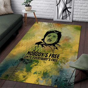Fannie Lou Hamer Area Rug Unbossable Quote Design Protest Silhouettes and Voting Rights Tribute - African Pride