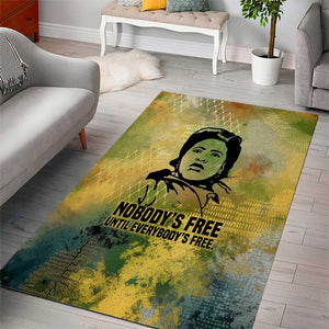 Fannie Lou Hamer Area Rug Unbossable Quote Design Protest Silhouettes and Voting Rights Tribute - African Pride