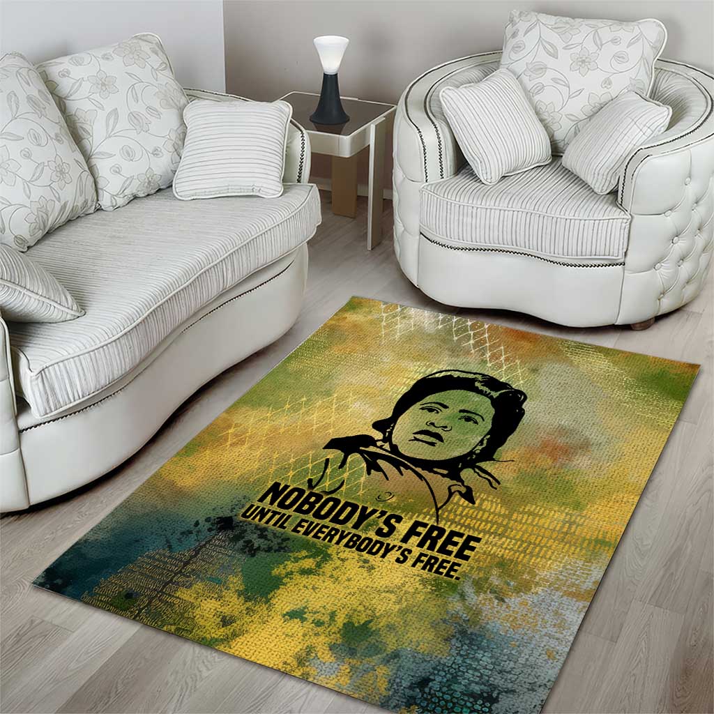 Fannie Lou Hamer Area Rug Unbossable Quote Design Protest Silhouettes and Voting Rights Tribute - African Pride
