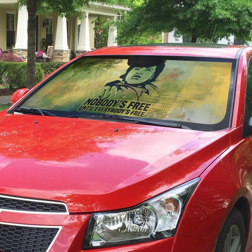 Fannie Lou Hamer Auto Sun Shade Unbossable Quote Design Protest Silhouettes and Voting Rights Tribute - African Pride