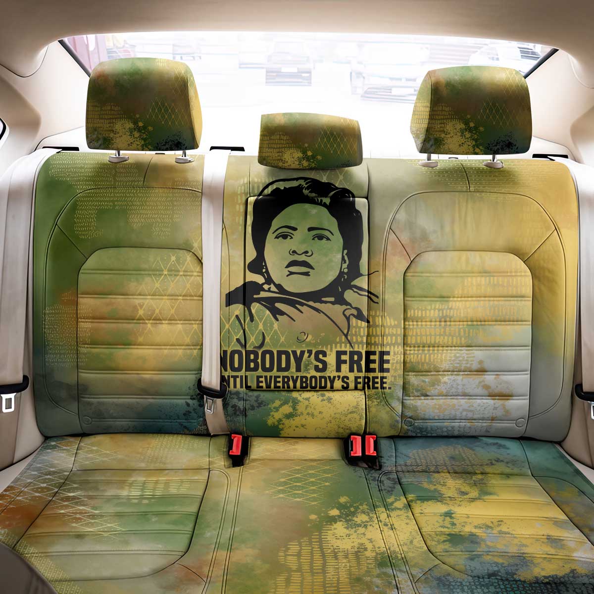 Fannie Lou Hamer Back Car Seat Cover Unbossable Quote Design Protest Silhouettes and Voting Rights Tribute - African Pride