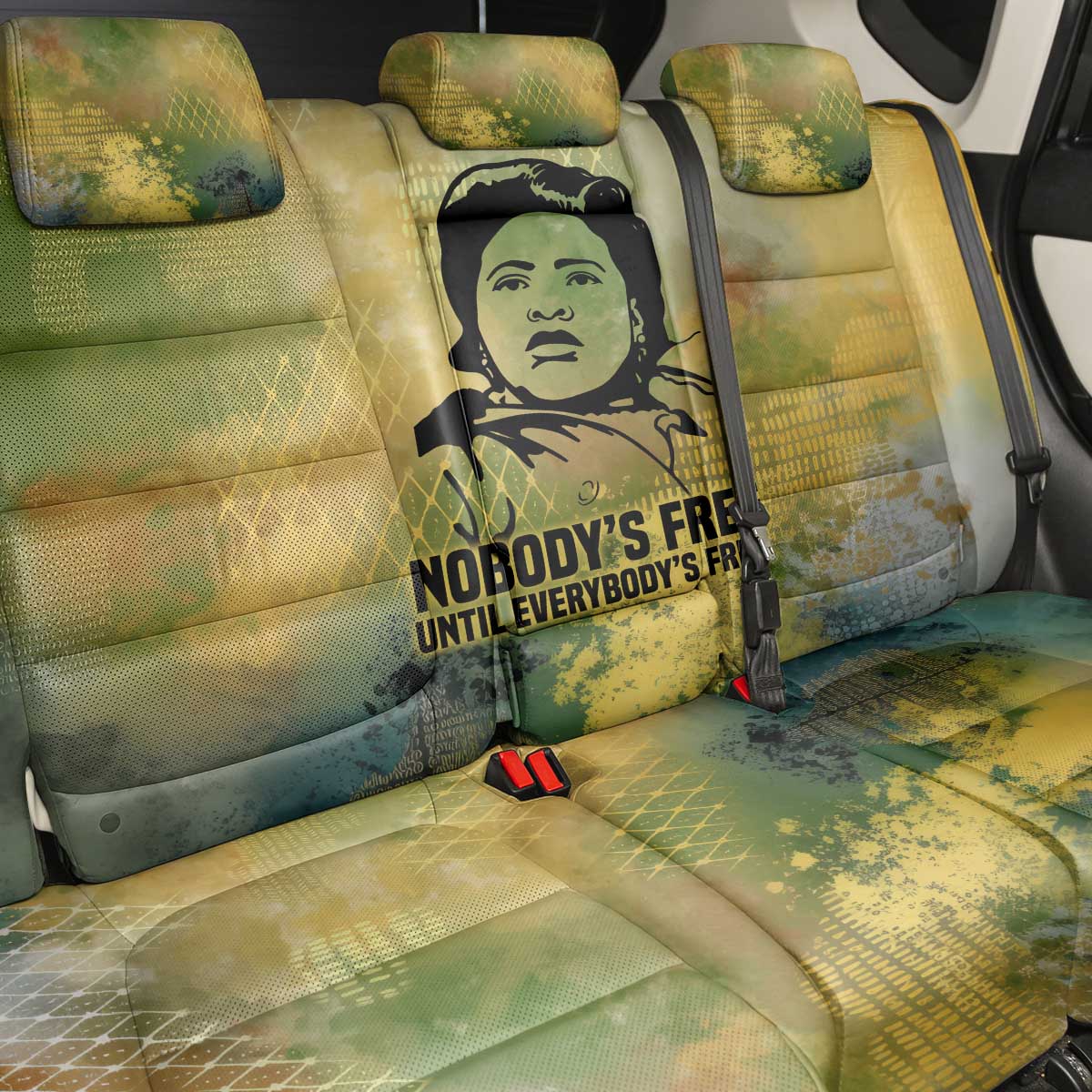 Fannie Lou Hamer Back Car Seat Cover Unbossable Quote Design Protest Silhouettes and Voting Rights Tribute - African Pride