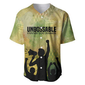 Fannie Lou Hamer Baseball Jersey Unbossable Quote Design Protest Silhouettes and Voting Rights Tribute - African Pride