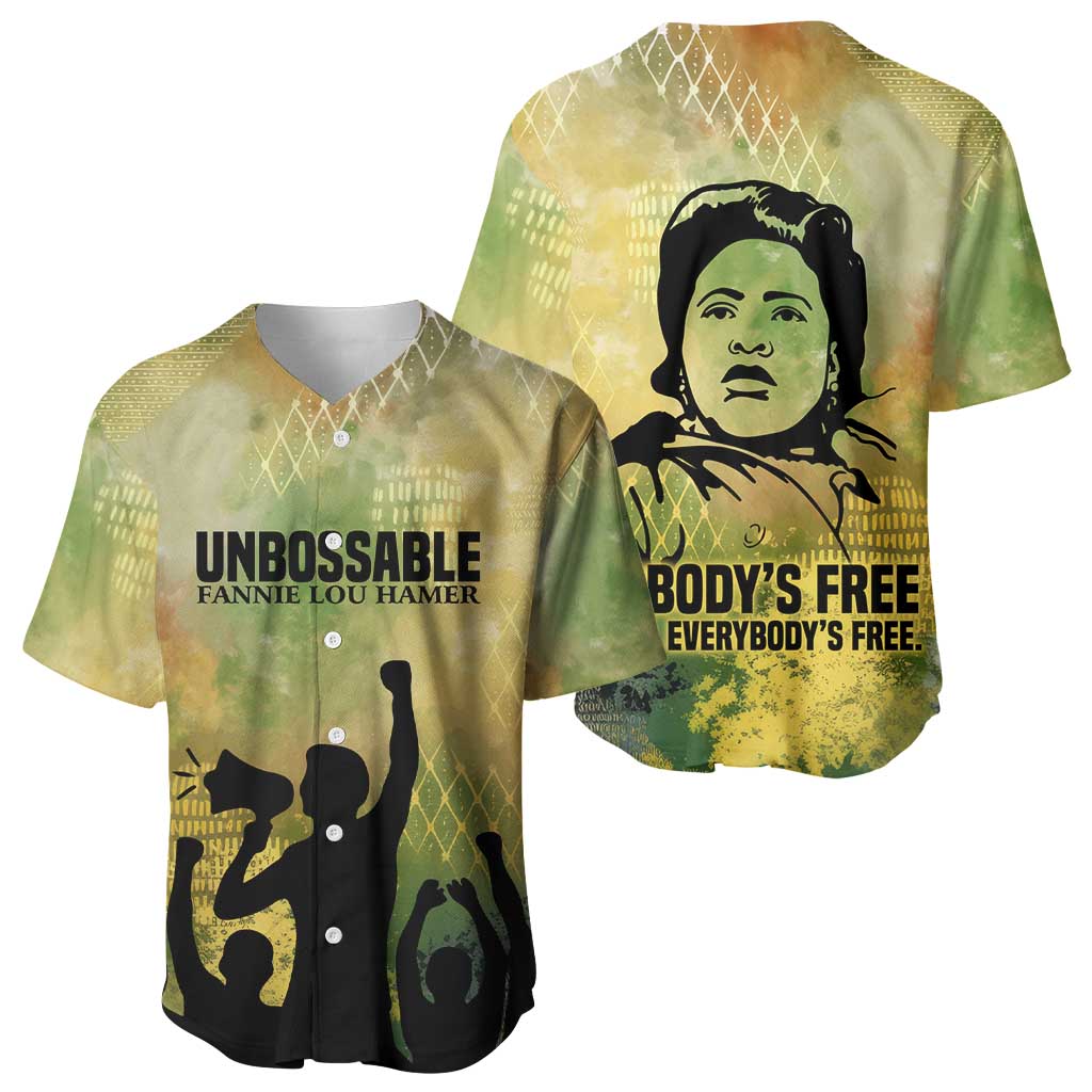 Fannie Lou Hamer Baseball Jersey Unbossable Quote Design Protest Silhouettes and Voting Rights Tribute - African Pride
