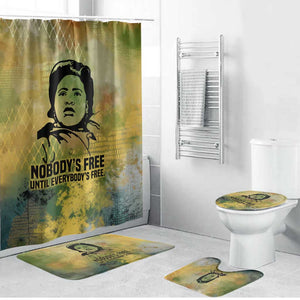 Fannie Lou Hamer Bathroom Set Unbossable Quote Design Protest Silhouettes and Voting Rights Tribute - African Pride