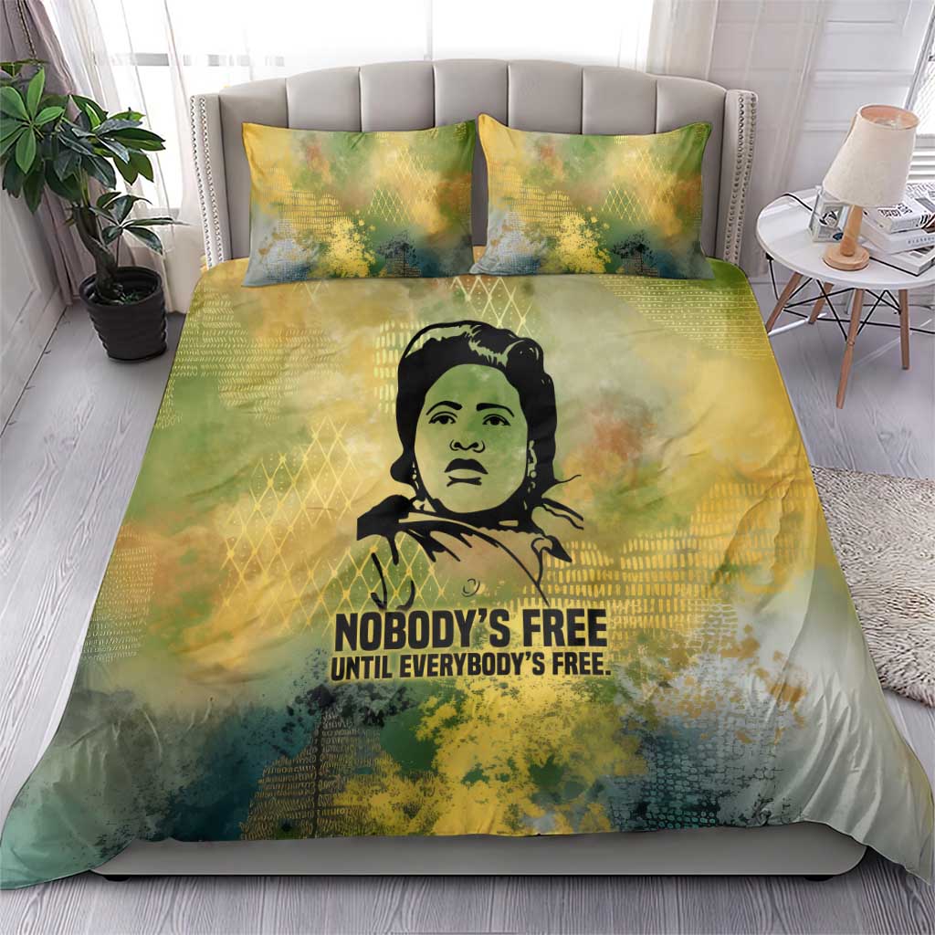 Fannie Lou Hamer Bedding Set Unbossable Quote Design Protest Silhouettes and Voting Rights Tribute - African Pride