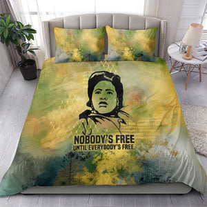 Fannie Lou Hamer Bedding Set Unbossable Quote Design Protest Silhouettes and Voting Rights Tribute - African Pride