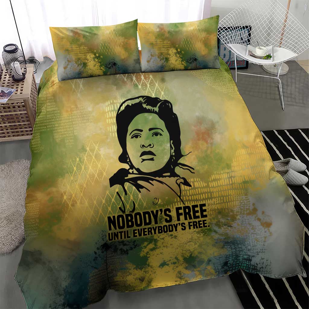 Fannie Lou Hamer Bedding Set Unbossable Quote Design Protest Silhouettes and Voting Rights Tribute - African Pride