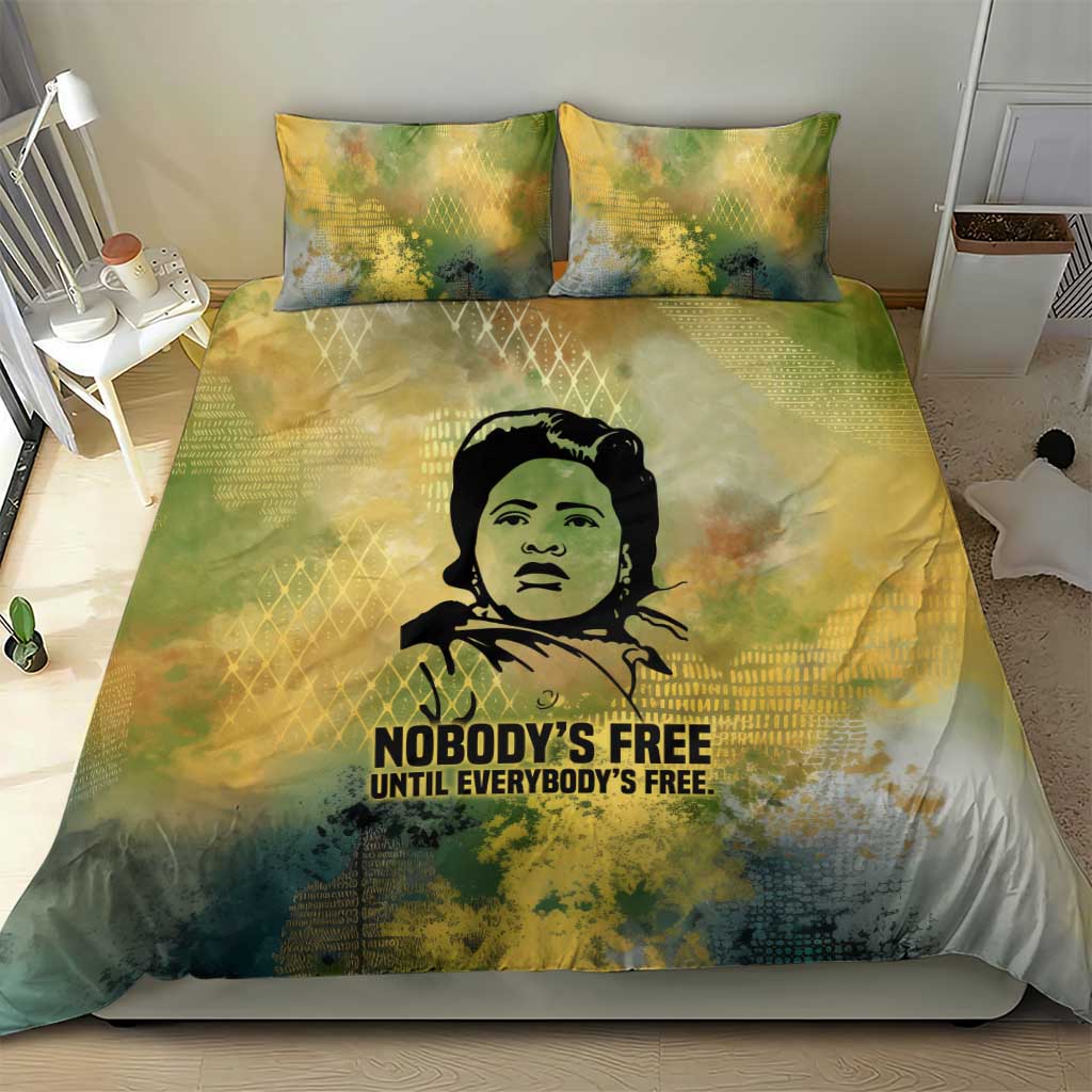 Fannie Lou Hamer Bedding Set Unbossable Quote Design Protest Silhouettes and Voting Rights Tribute - African Pride