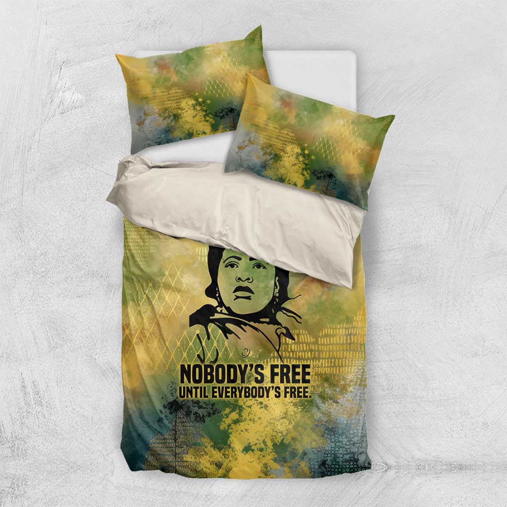 Fannie Lou Hamer Bedding Set Unbossable Quote Design Protest Silhouettes and Voting Rights Tribute - African Pride