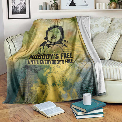 Fannie Lou Hamer Blanket Unbossable Quote Design Protest Silhouettes and Voting Rights Tribute - African Pride