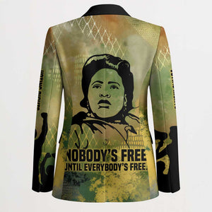 Fannie Lou Hamer Blazer Unbossable Quote Design Protest Silhouettes and Voting Rights Tribute - African Pride