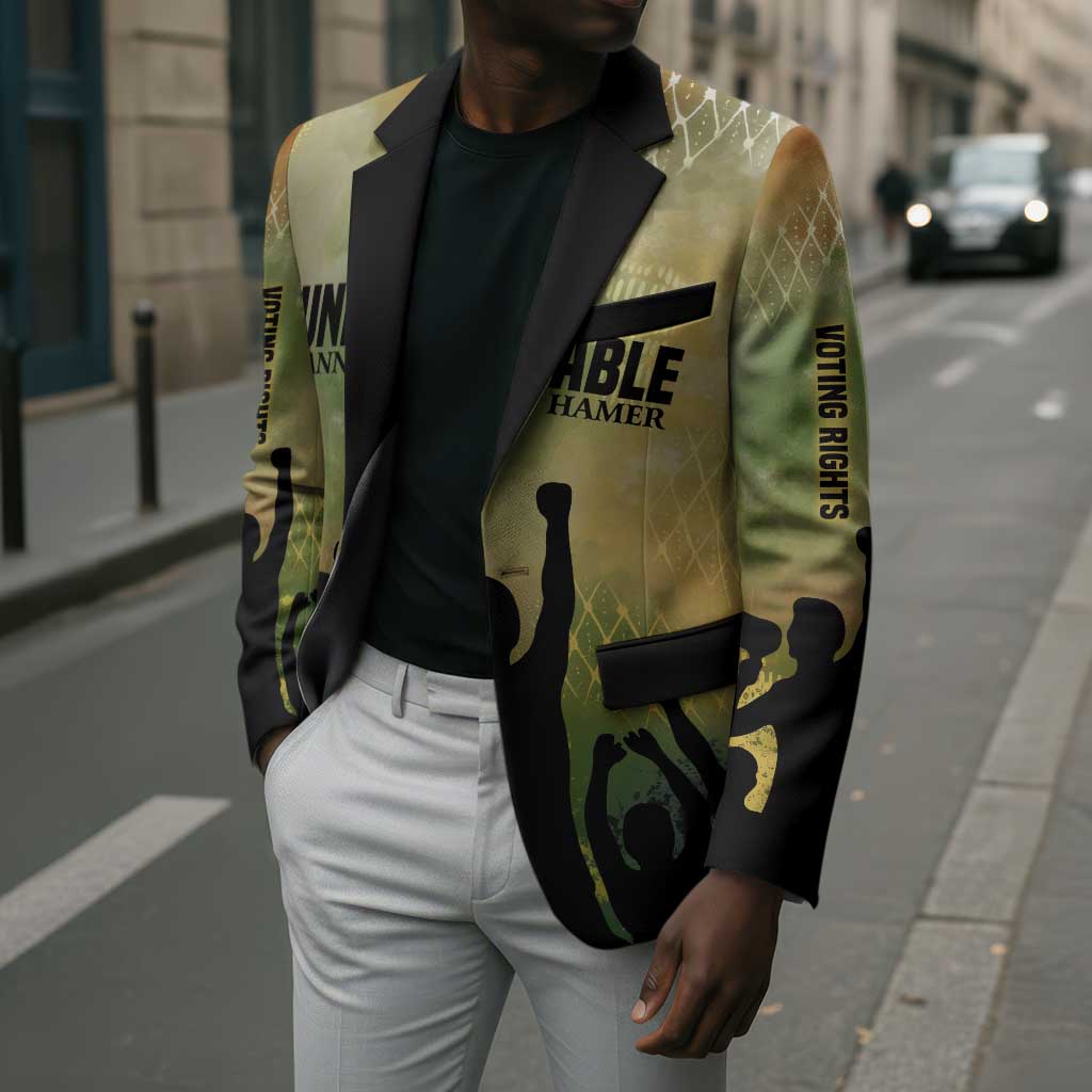 Fannie Lou Hamer Blazer Unbossable Quote Design Protest Silhouettes and Voting Rights Tribute - African Pride