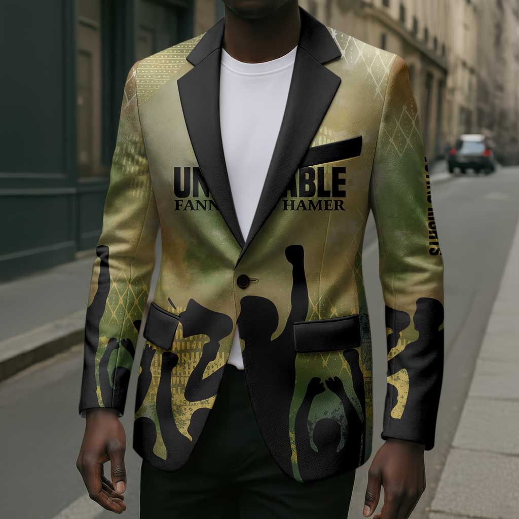 Fannie Lou Hamer Blazer Unbossable Quote Design Protest Silhouettes and Voting Rights Tribute - African Pride