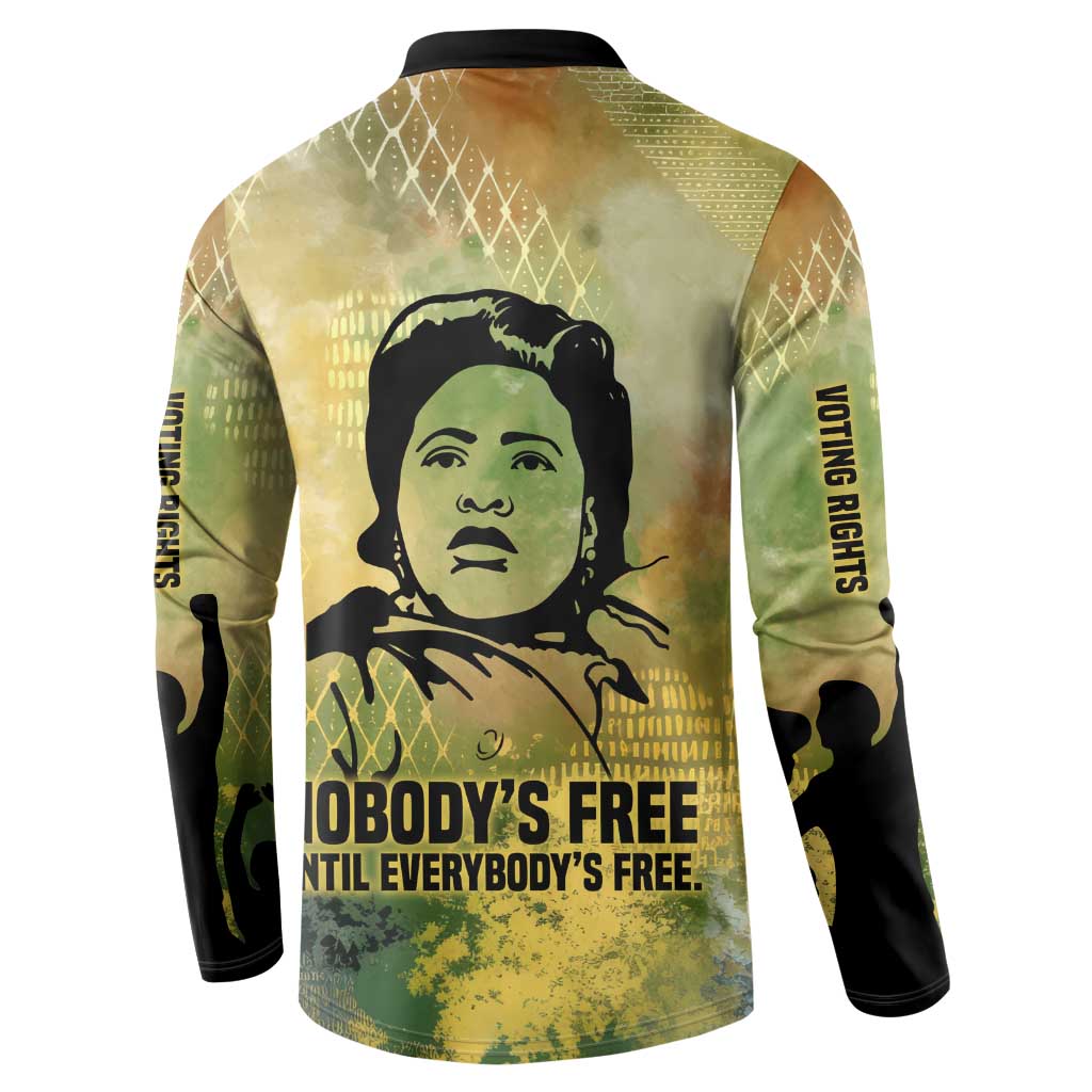 Fannie Lou Hamer Button Sweatshirt Unbossable Quote Design Protest Silhouettes and Voting Rights Tribute