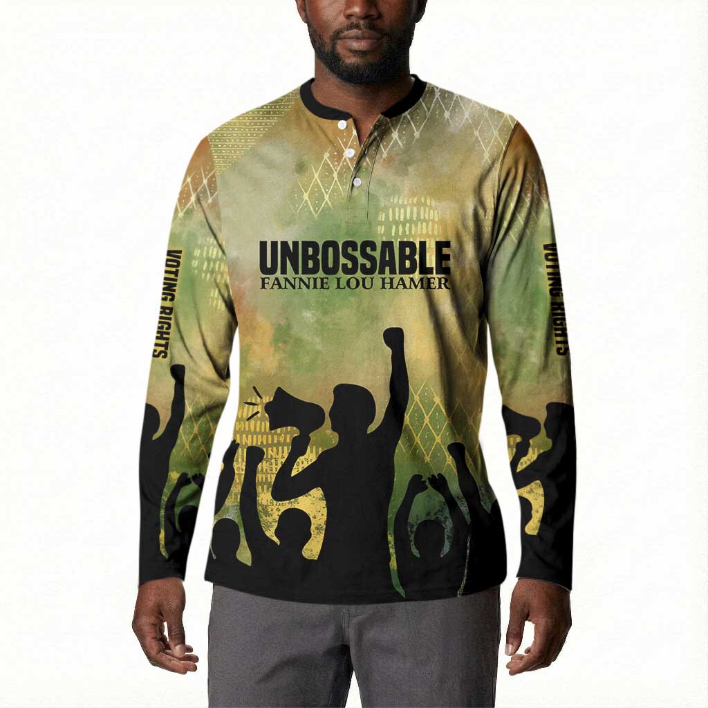 Fannie Lou Hamer Button Sweatshirt Unbossable Quote Design Protest Silhouettes and Voting Rights Tribute