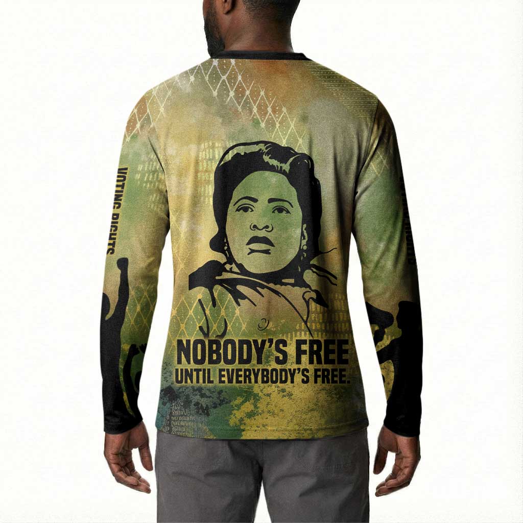 Fannie Lou Hamer Button Sweatshirt Unbossable Quote Design Protest Silhouettes and Voting Rights Tribute