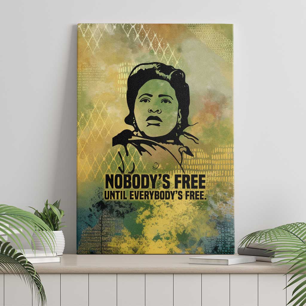 Fannie Lou Hamer Canvas Wall Art Unbossable Quote Design Protest Silhouettes and Voting Rights Tribute - African Pride