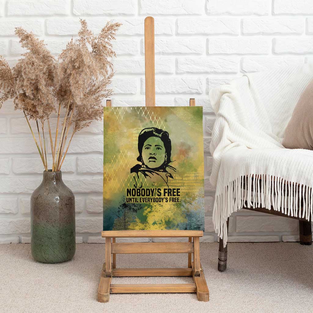 Fannie Lou Hamer Canvas Wall Art Unbossable Quote Design Protest Silhouettes and Voting Rights Tribute - African Pride