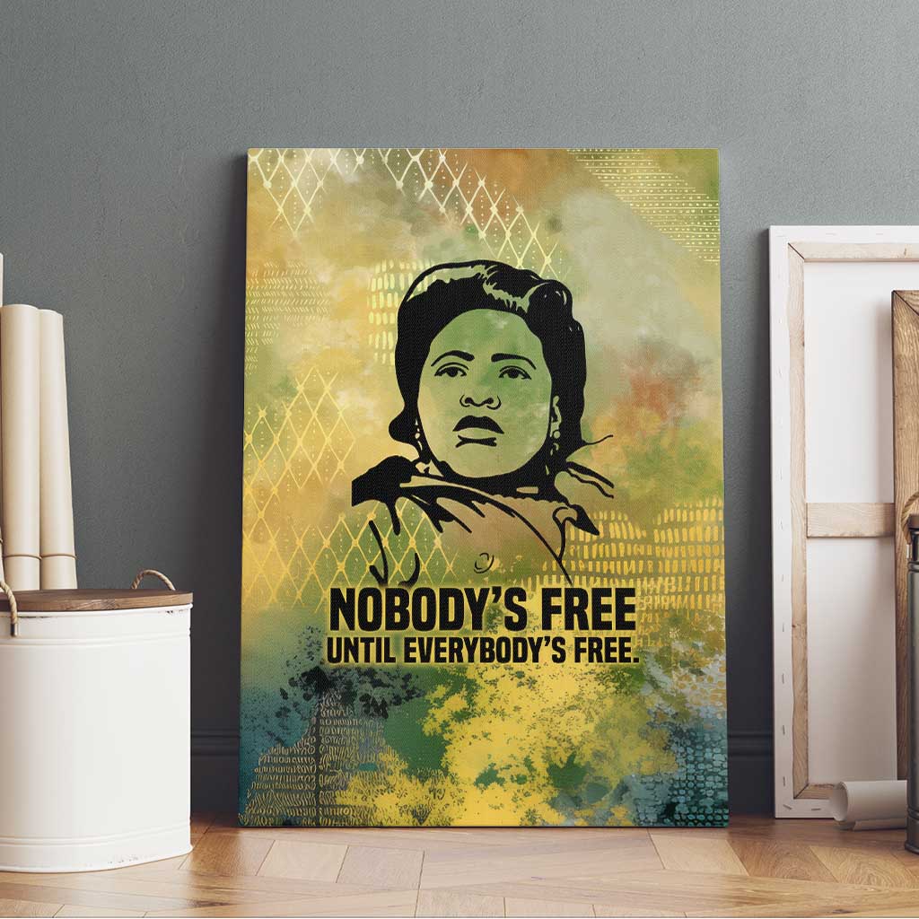 Fannie Lou Hamer Canvas Wall Art Unbossable Quote Design Protest Silhouettes and Voting Rights Tribute - African Pride