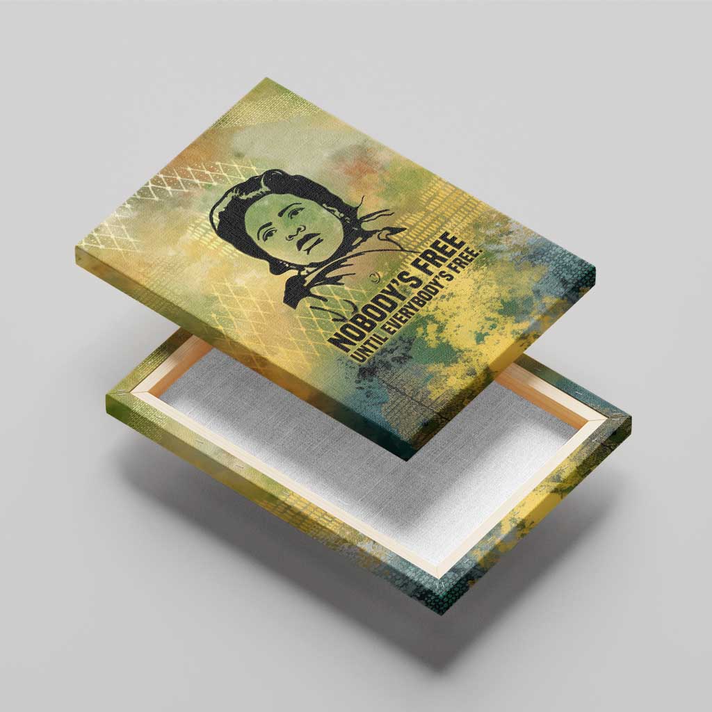 Fannie Lou Hamer Canvas Wall Art Unbossable Quote Design Protest Silhouettes and Voting Rights Tribute - African Pride