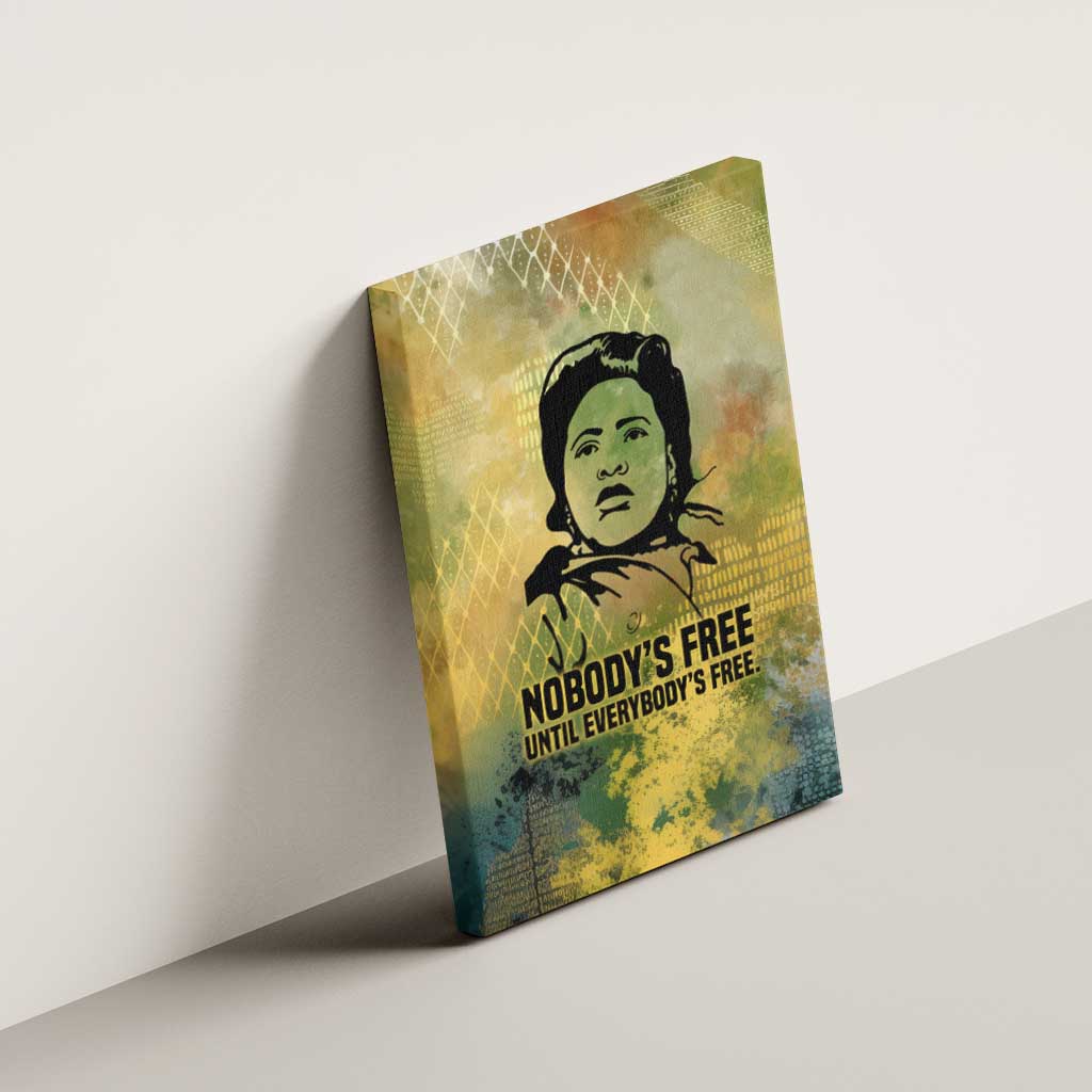 Fannie Lou Hamer Canvas Wall Art Unbossable Quote Design Protest Silhouettes and Voting Rights Tribute - African Pride
