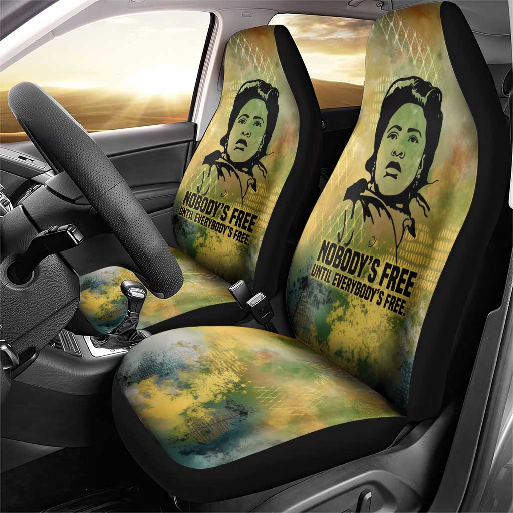 Fannie Lou Hamer Car Seat Cover Unbossable Quote Design Protest Silhouettes and Voting Rights Tribute - African Pride