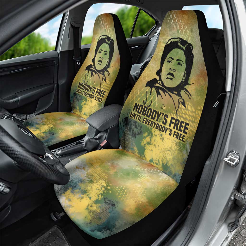Fannie Lou Hamer Car Seat Cover Unbossable Quote Design Protest Silhouettes and Voting Rights Tribute - African Pride
