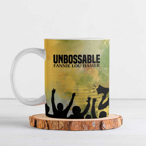Fannie Lou Hamer Ceramic Mug Unbossable Quote Design Protest Silhouettes and Voting Rights Tribute - African Pride
