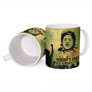 Fannie Lou Hamer Ceramic Mug Unbossable Quote Design Protest Silhouettes and Voting Rights Tribute - African Pride