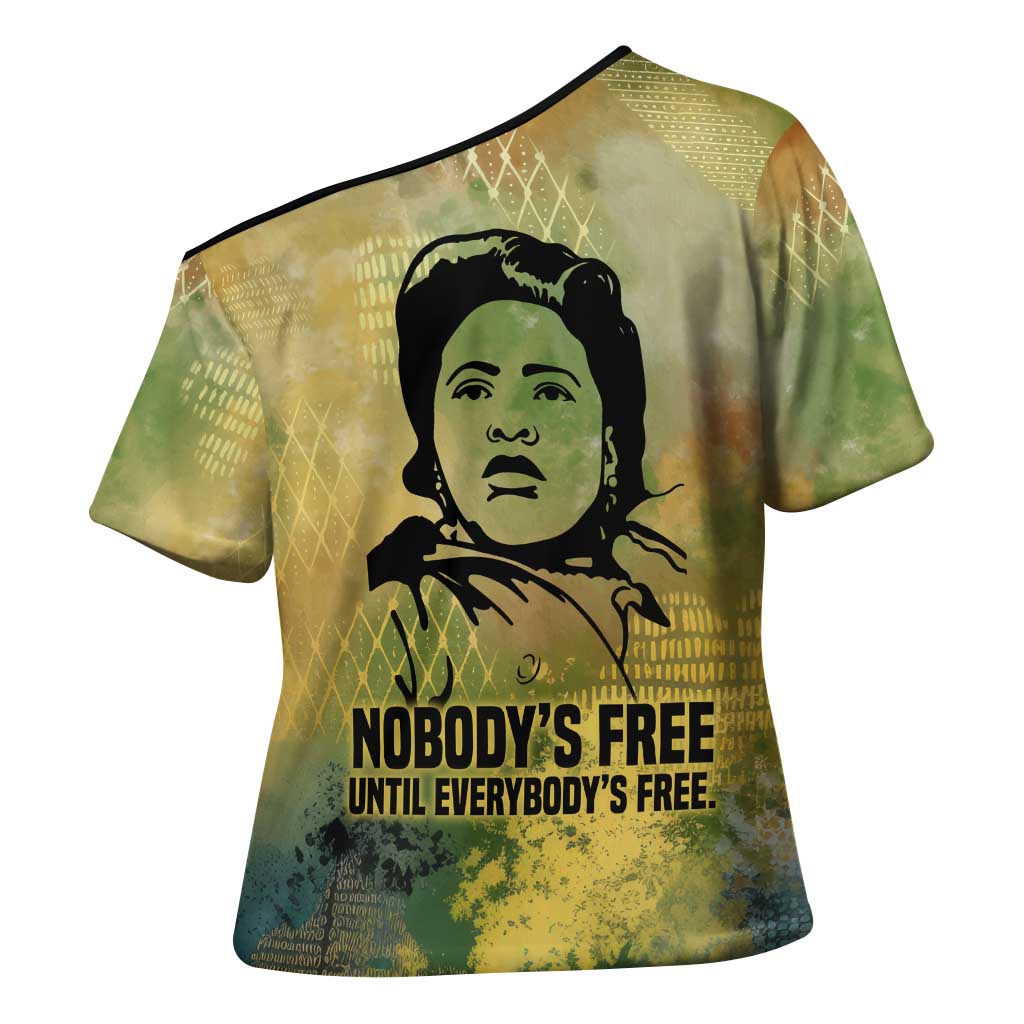 Fannie Lou Hamer Cross Shoulder Shirt Unbossable Quote Design Protest Silhouettes and Voting Rights Tribute - African Pride