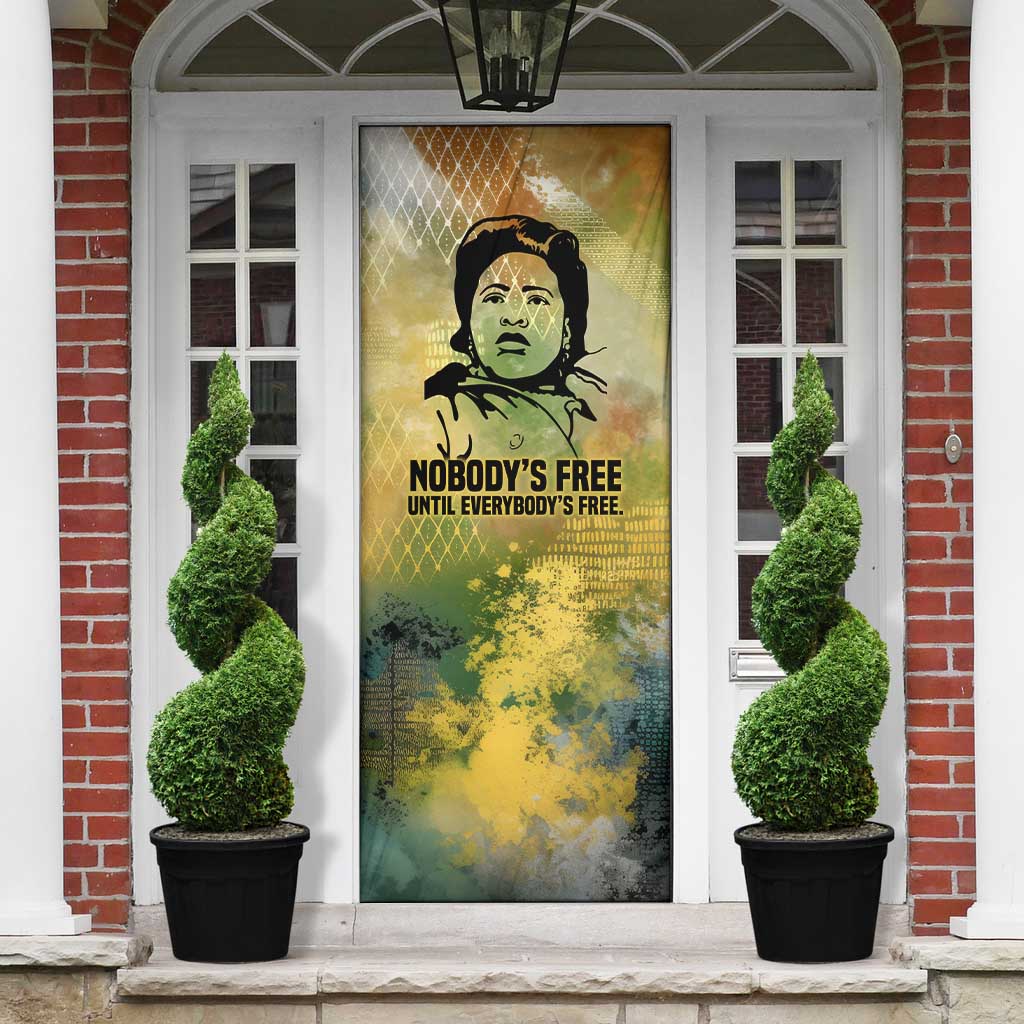 Fannie Lou Hamer Door Cover Unbossable Quote Design Protest Silhouettes and Voting Rights Tribute - African Pride