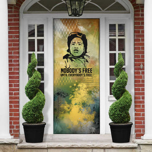Fannie Lou Hamer Door Cover Unbossable Quote Design Protest Silhouettes and Voting Rights Tribute - African Pride