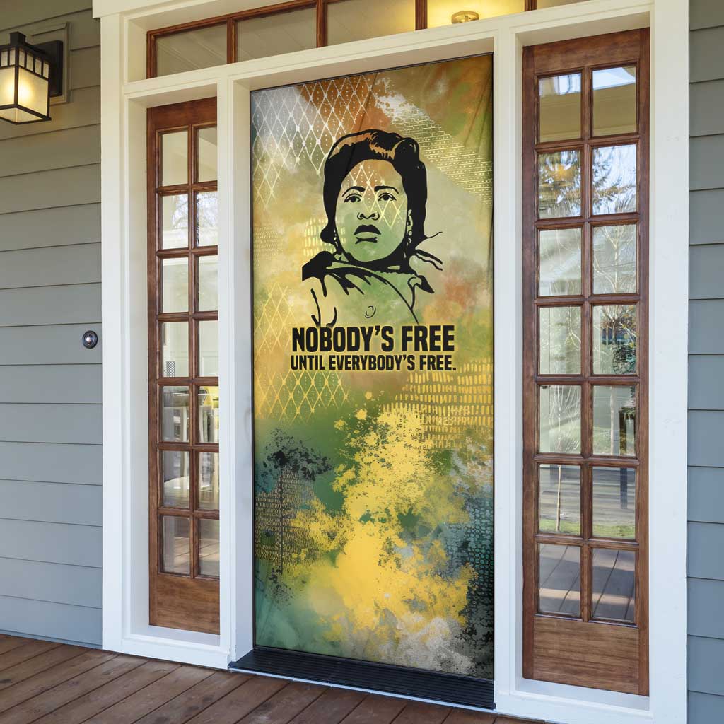 Fannie Lou Hamer Door Cover Unbossable Quote Design Protest Silhouettes and Voting Rights Tribute - African Pride
