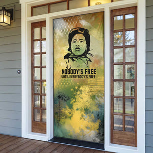 Fannie Lou Hamer Door Cover Unbossable Quote Design Protest Silhouettes and Voting Rights Tribute - African Pride