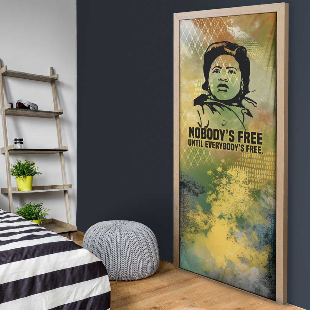 Fannie Lou Hamer Door Cover Unbossable Quote Design Protest Silhouettes and Voting Rights Tribute - African Pride