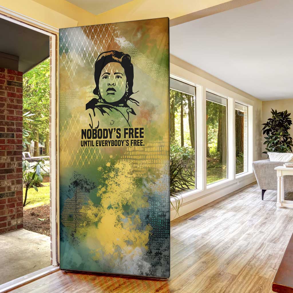 Fannie Lou Hamer Door Cover Unbossable Quote Design Protest Silhouettes and Voting Rights Tribute - African Pride