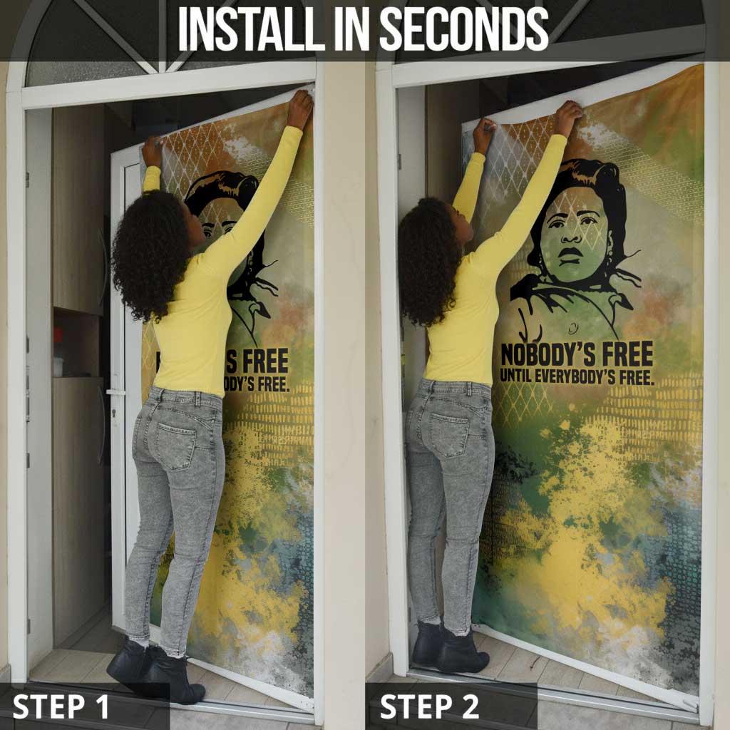 Fannie Lou Hamer Door Cover Unbossable Quote Design Protest Silhouettes and Voting Rights Tribute - African Pride