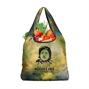 Fannie Lou Hamer Grocery Bag Unbossable Quote Design Protest Silhouettes and Voting Rights Tribute - African Pride
