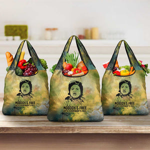 Fannie Lou Hamer Grocery Bag Unbossable Quote Design Protest Silhouettes and Voting Rights Tribute - African Pride